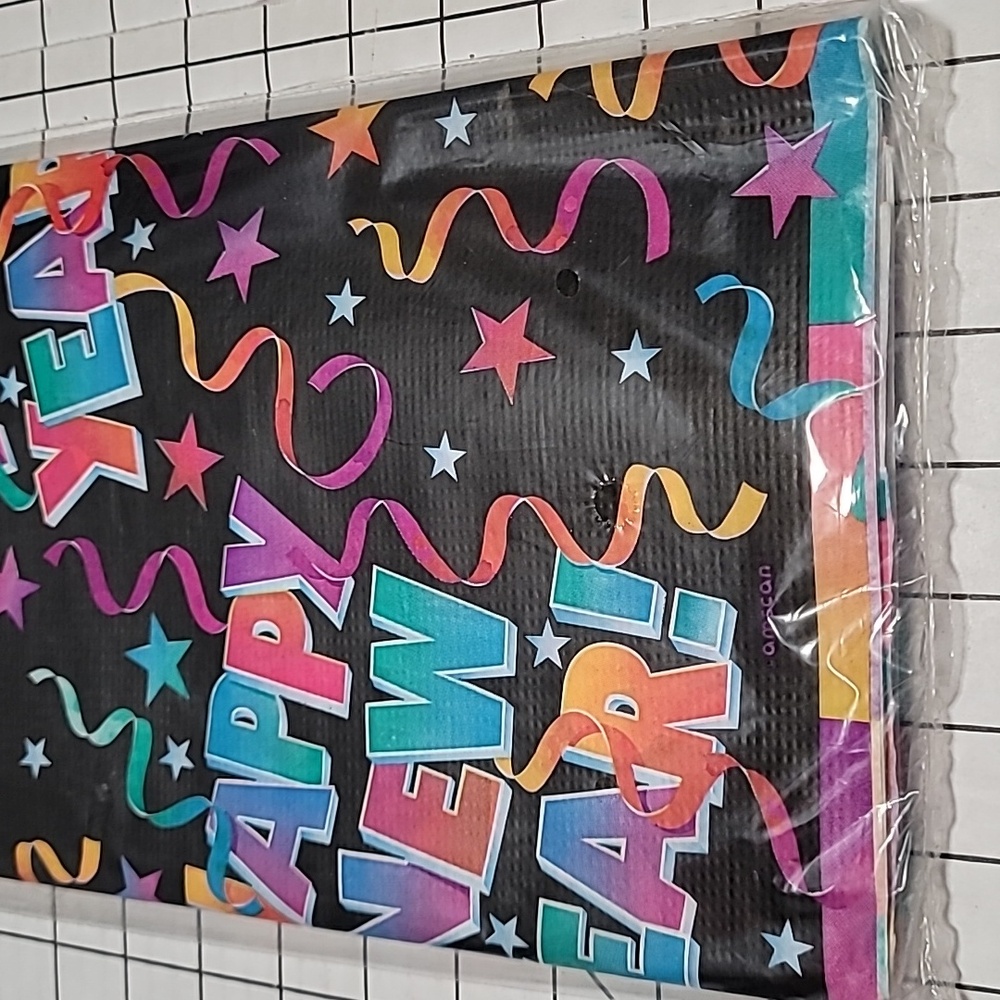 Happy New Year, Paper‎ Table Cover 57939 by Trend Setters  NIP 54" x 102" - Picture 3 of 7